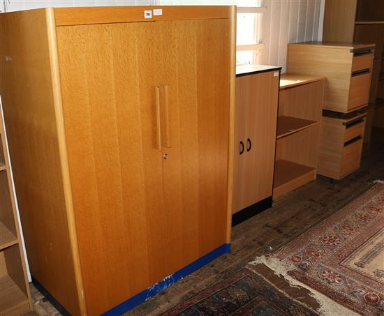 Stationery cabinet, pair of filing cabinets & other office furniture